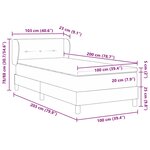 Lit Box Spring vidaXL avec Matelas Marron Foncé 100x200 cm Tissu