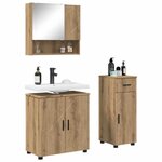 vidaXL Ensemble de mobilier de salle de bain 3 Pièces Chêne artisanal