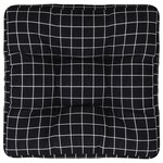 vidaXL Coussin de palette motif à carreaux noir 50x50x12 cm tissu