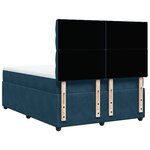 vidaXL Sommier à lattes de lit et matelas Bleu foncé 140x200cm Velours