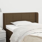 vidaXL Tête de lit avec oreilles Marron Foncé 83x16x78/88 cm Tissu