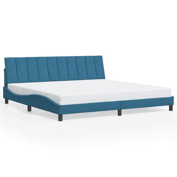 vidaXL Cadre de lit sans matelas Hanko bleu 200x200 cm velours