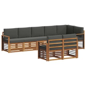 vidaXL Ensembles de canapés avec coussin 8 Pièces Naturel et Anthracite