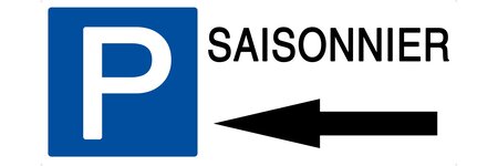 Autocollant vinyl - Parking saisonnier flèche gauche - L.350x H.150 mm UTTSCHEID