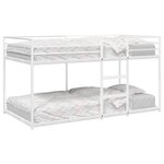 VidaXL Lit superposé sans matelas blanc 100x200 cm acier