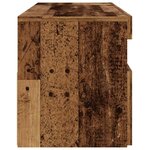 vidaXL Meuble TV avec lumières LED vieux bois bois d'ingénierie