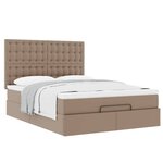 VidaXL Cadre de lit ottoman et matelas cappuccino 140x190cm similicuir