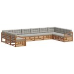 vidaXL Ensembles de canapés 10 pc Gris Naturel et Clair