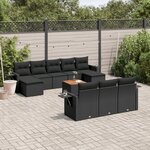 vidaXL Salon de jardin 11 Pièces avec coussins noir résine tressée
