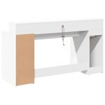 vidaXL Bureau avec lumières LED blanc 160x55x91 cm bois d'ingénierie