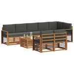 vidaXL Ensembles de canapés avec coussin 9 Pièces Naturel et Anthracite