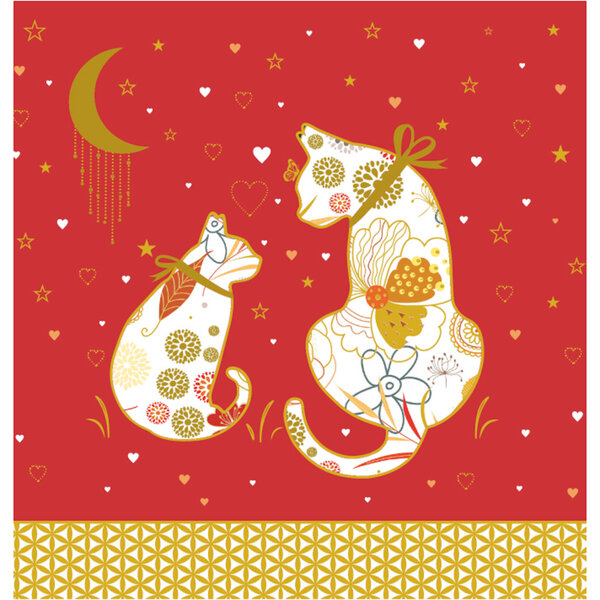 Carte postale chats 3 volets avec enveloppe