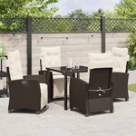 vidaXL Ensemble de salle à manger pour jardin 5 Pièces Marron polyrotin