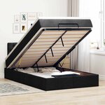 vidaXL Lit ottoman avec matelas noir 120x190 cm tissu