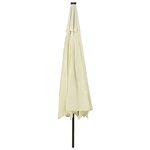 vidaXL Parasol de jardin avec lumières LED et mât en métal 400cm sable