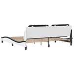 vidaXL Cadre de lit sans matelas Zadar blanc et noir 200x200 cm similicuir
