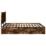 vidaXL Cadre de lit Chêne fumé 160 x 200 cm Bois Ingénierie