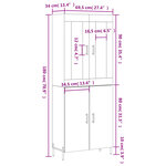 vidaXL Buffet haut Blanc 69 5x34x180 cm Bois d'ingénierie