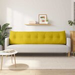 vidaXL Coussin de Dos Jaune 200 x 24 x 50 cm Velours