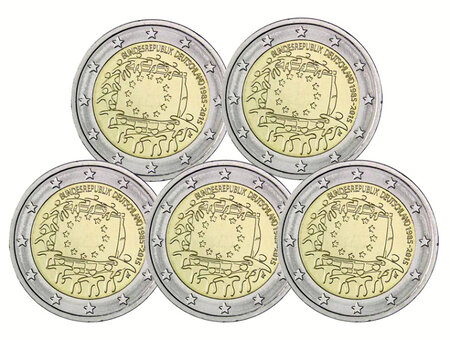 Monnaie 2 euros allemagne 2015 - 30 ans du drapeau européen  les 5 ateliers