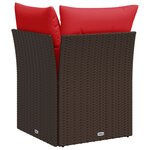 vidaXL Canapé d'angle de jardin avec coussins en résine tressée marron