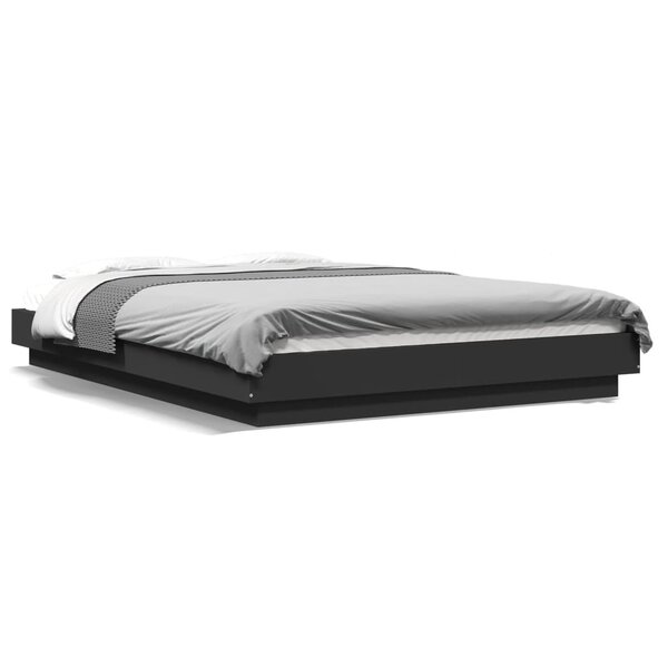 vidaXL Cadre de lit sans matelas noir 140x190 cm