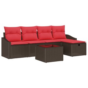 vidaXL Ensemble de Canapés avec coussin avec stockage Marron polyrotin