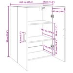 vidaXL Armoire Murale Montage mural 2 Pièces Chêne noir 69 5 x 34 x 90 cm