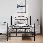 vidaXL Cadre de lit métal sans matelas et pied de lit noir 100x200 cm