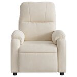 vidaXL Fauteuil inclinable de massage beige tissu microfibre
