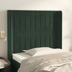 vidaXL Tête de lit avec oreilles Vert foncé 103x16x118/128 cm Velours