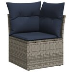 vidaXL Salon de jardin avec coussins 13 Pièces gris résine tressée