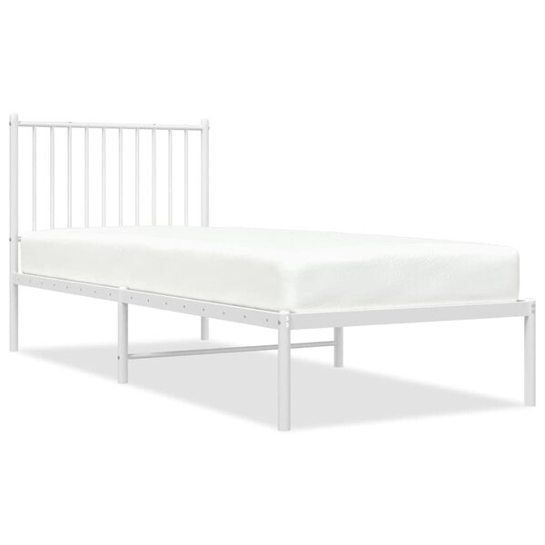 vidaXL Cadre de lit métal sans matelas avec tête de lit blanc 80x200cm