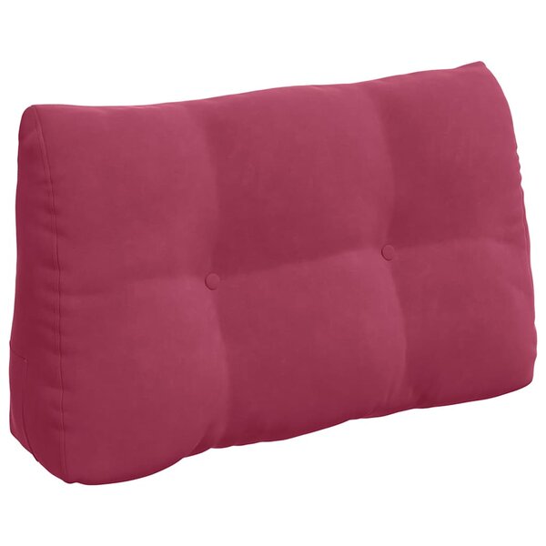 vidaXL Coussin de Dos Bordeaux 80 x 24 x 50 cm Velours