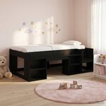 vidaXL Cadre de lit pour enfants avec rangement Chêne noir 90 x 200 cm
