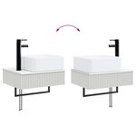 vidaXL Basin de lavage mural Blanc 53 x 35 x 39 cm Bois d'ingénierie