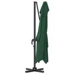 vidaXL Parasol Roma à Bras Déporté Vert et Noir 352 x 251 x 260 cm