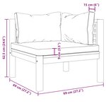 vidaXL Canapé d'angle sectionnel et coussins gris foncé Bois d'acacia