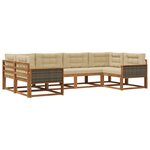 vidaXL Ensemble de canapés d'extérieur 6 pc Naturel et Beige