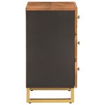vidaXL Table de chevet marron et noir 50x33x60 cm bois manguier solide