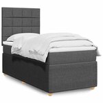 vidaXL Sommier à lattes de lit avec matelas Gris foncé 80x200 cm Tissu