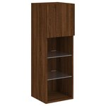vidaXL Meuble TV muraux 4 Pièces avec lumières LED chêne marron