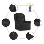 vidaXL Fauteuil de massage Noir Similicuir brillant