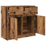 vidaXL Buffet avec tiroir vieux bois 80x34x76 cm bois d'ingénierie