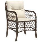 vidaXL Set de Salle à Manger de Jardin 7 pièces avec Coussins en Rattan Poly Marron