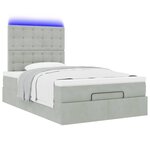 vidaXL Cadre de lit ottoman avec matelas gris clair 120x190 cm velours