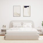 vidaXL Tables de chevet murales avec lumières LED 2 Pièces blanc