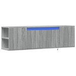 vidaXL Meuble TV mural avec lumières LED sonoma gris 135x31x39 5 cm