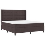 vidaXL Lit à sommier de la marque avec matelas et LED Marron foncé 180x200 cm en tissu