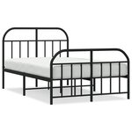 vidaXL Cadre de lit métal sans matelas avec pied de lit noir 120x200cm